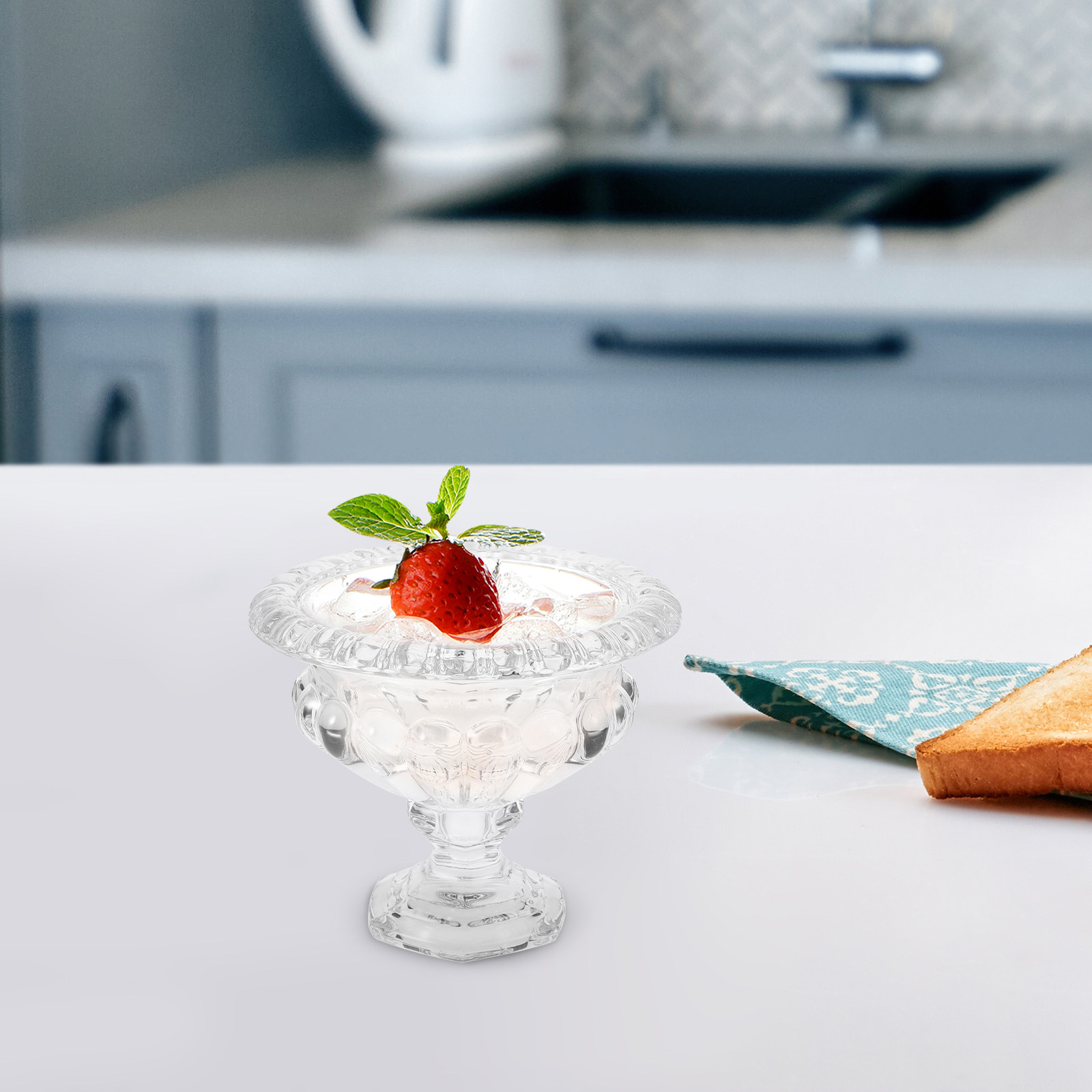 Elegant European Glass Ice Cre - đánh giá và giá Photography Food