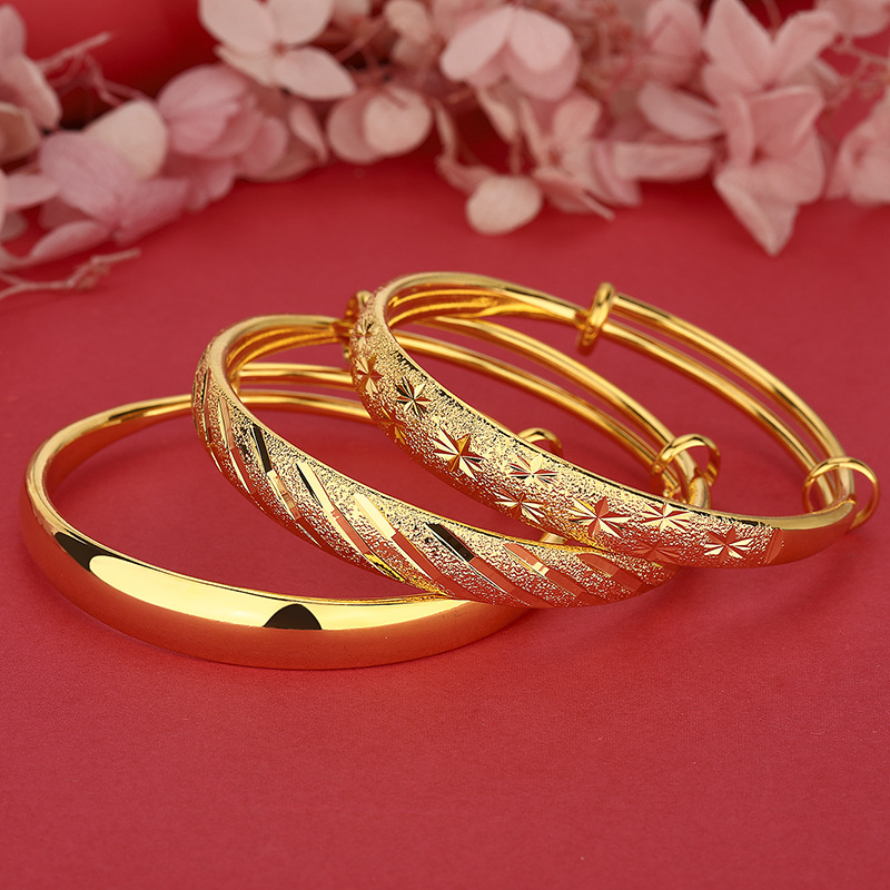 24K Gold Women's Wide Bangle | - đánh giá và giá Photography Yellow