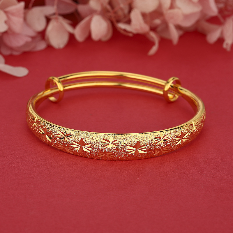24K Gold Women's Wide Bangle | - đánh giá và giá Photography Yellow