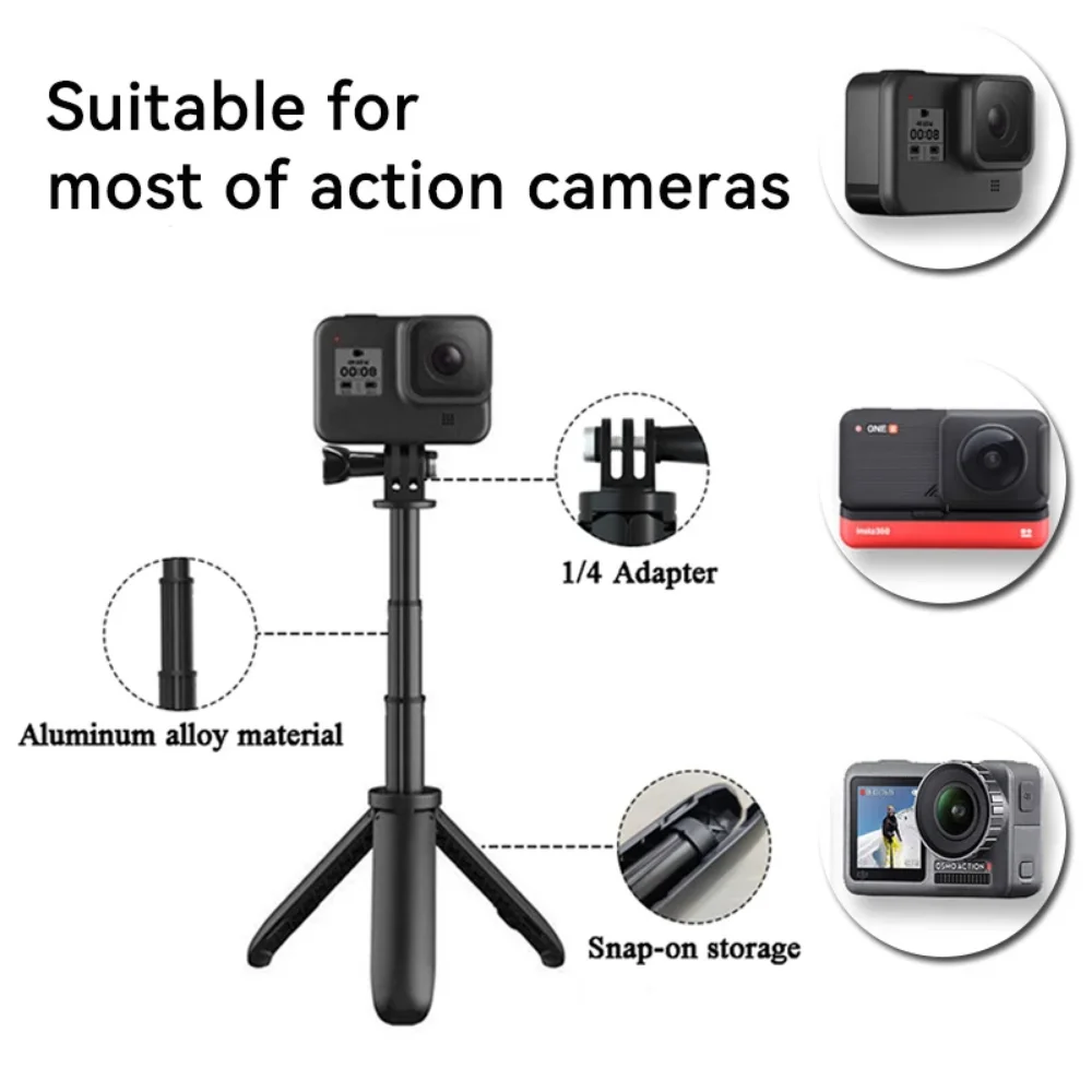 Mini Extendable Tripod Foldabl - đánh giá và giá Gopro Action Camera Hero 12 Black